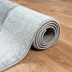 Tapis Pearl moderne salon découpe contour, Gris Rouge, 240 x 330 cm