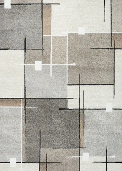 Tapis Pearl moderne salon découpe contour, Beige, 120 x 160 cm