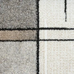 Tapis Pearl moderne salon découpe contour, Beige, 120 x 160 cm