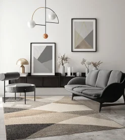 Tapis Pearl moderne salon moderne contour, Beige, 200 x 280 cm