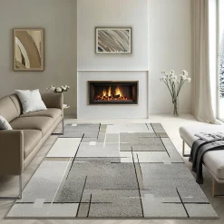 Tapis Pearl moderne salon découpe contour, Beige, 80 x 140 cm