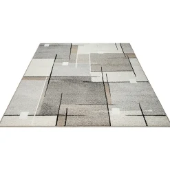 Tapis Pearl moderne salon découpe contour, Beige, 80 x 140 cm