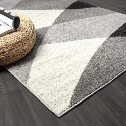 Tapis Pearl moderne salon moderne contour, Gris, 120 x 160 cm
