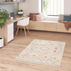 Tapis pelucheux tissé Manzo GoodHome L. 160cm x l. 230cm multicolore