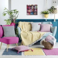 Tapis Pithaya - tapis rectangle à franges - Douceur d'Intérieur - Tapis 50 x 80