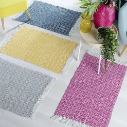 Tapis Pithaya - tapis rectangle à franges - Douceur d'Intérieur - Tapis 50 x 80