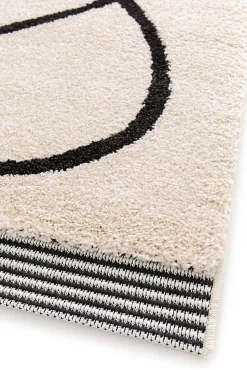 Tapis poil ras Chios L. 120 x l. 170 x ep. 2,2 cm blanc GoodHome