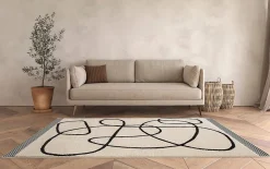Tapis poil ras Chios L. 120 x l. 170 x ep. 2,2 cm blanc GoodHome