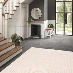 Tapis poils longs arche Wapiti GoodHome L. 200cm x l. 290cm blanc