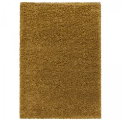 Tapis poils longs shaggy tissé motif uni UNI I, Or