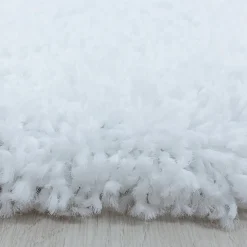 Tapis poils longs shaggy tissé motif uni UNI I, Blanc