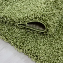 Tapis poils longs shaggy tissé motif uni UNI L, Vert