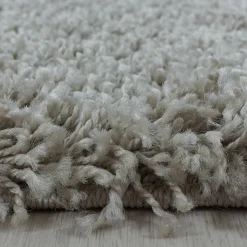Tapis poils longs shaggy tissé motif uni UNI I, Beige