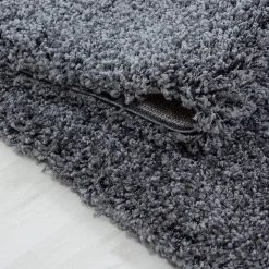 Tapis poils longs shaggy tissé motif uni UNI L, Gris