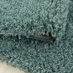 Tapis poils longs shaggy tissé motif uni UNI I, Bleu