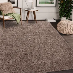 Tapis poils longs shaggy tissé motif uni UNI L, Mocca