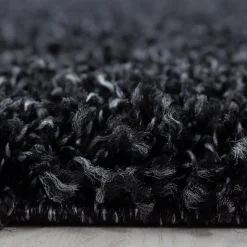 Tapis poils longs shaggy tissé motif uni UNI L, anthracite