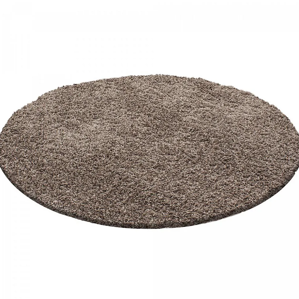 Tapis poils longs shaggy tissé motif uni UNI L, Mocca