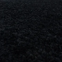 Tapis poils longs shaggy tissé motif uni UNI I, Noir