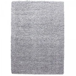 Tapis poils longs shaggy tissé motif uni UNI L, Argent