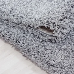 Tapis poils longs shaggy tissé motif uni UNI L, Argent