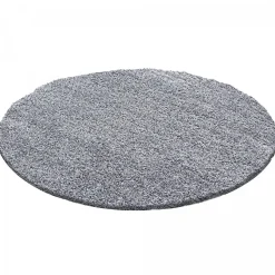 Tapis poils longs shaggy tissé motif uni UNI L, Argent