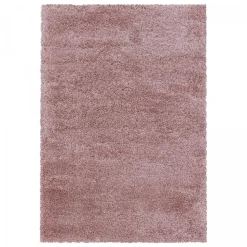 Tapis poils longs shaggy tissé motif uni UNI B, Rose