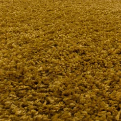Tapis poils longs shaggy tissé motif uni UNI I, Or