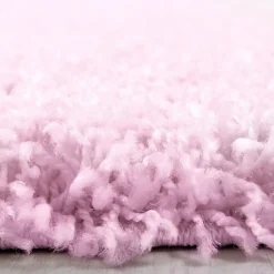 Tapis poils longs shaggy tissé motif uni UNI L, Rose
