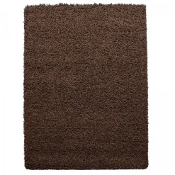 Tapis poils longs shaggy tissé motif uni UNI L, Marron