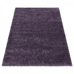Tapis poils longs shaggy tissé motif uni UNI I, Violet