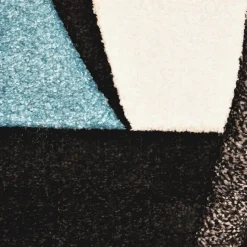 Tapis pour une chambre ou une entrée tissé motif géométrique DIAVIRGULE, bleu