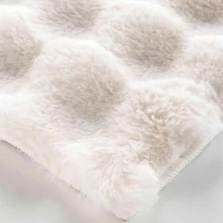 Tapis rectangle 120 x 170 cm Imitation fourrure Modèle Mounty Blanc relief