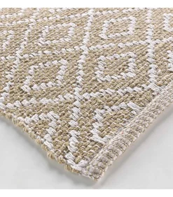 Tapis Rectangle (50 x 80 cm) Lazaro, Coton & Polyester Tissé - 50x80cm - Beige
