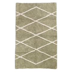Tapis rectangle Balte 100% coton kaki L.100 x l.150 cm