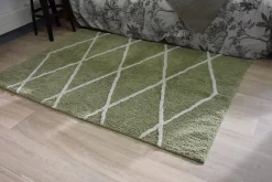 Tapis rectangle Balte 100% coton kaki L.100 x l.150 cm