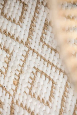 Tapis rectangle en jute et coton L.180 x l.120 cm