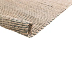 Tapis rectangle intérieur Melua GoodHome coton et toile de jute beige tissage vert L.120 x l.170 cm