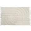 Tapis rectangle rétro 100% coton écru L.100 x l.150 cm