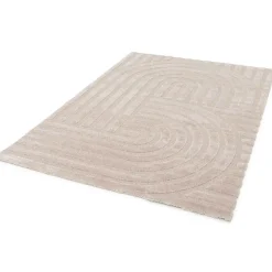 Tapis rectangulaire à poils ras motif contemporain beige 160 x 230 cm Oviala