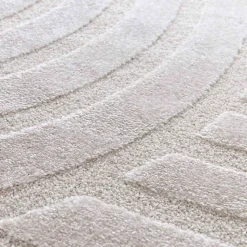Tapis rectangulaire à poils ras motif contemporain beige 160 x 230 cm Oviala