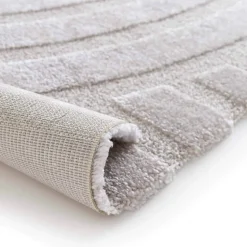 Tapis rectangulaire à poils ras motif contemporain beige 160 x 230 cm Oviala