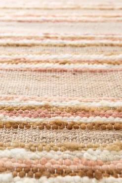 Tapis rectangulaire Leela à franges crème et rose L.170 x l.120 cm Balta