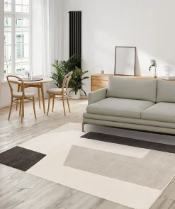 Tapis rectangulaire Luna formes géométriques vert et blanc L.230 x l.160 cm Balta