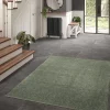 Tapis rectangulaire vert kaki 230 x 160 cm effet viscose GoodHome Yoroo