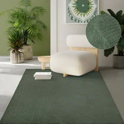 Tapis Rio salon antidérapant feuilles, Forêt, 140 x 200 cm