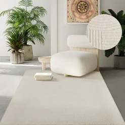 Tapis Rio salon antidérapant arc, Crème, 200 x 280 cm