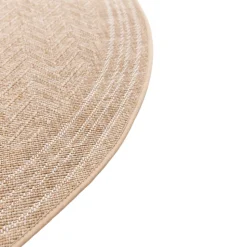 Tapis rond effet tissé Boyoz GoodHome tissage à plat L.80 x L.80cm naturel