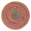 Tapis rond en jute et tissu multicouleur ø120 cm