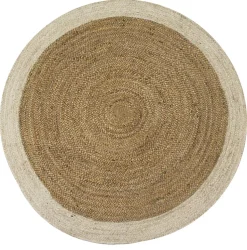 Tapis rond en jute naturel et écru Deco&Co ⌀120cm